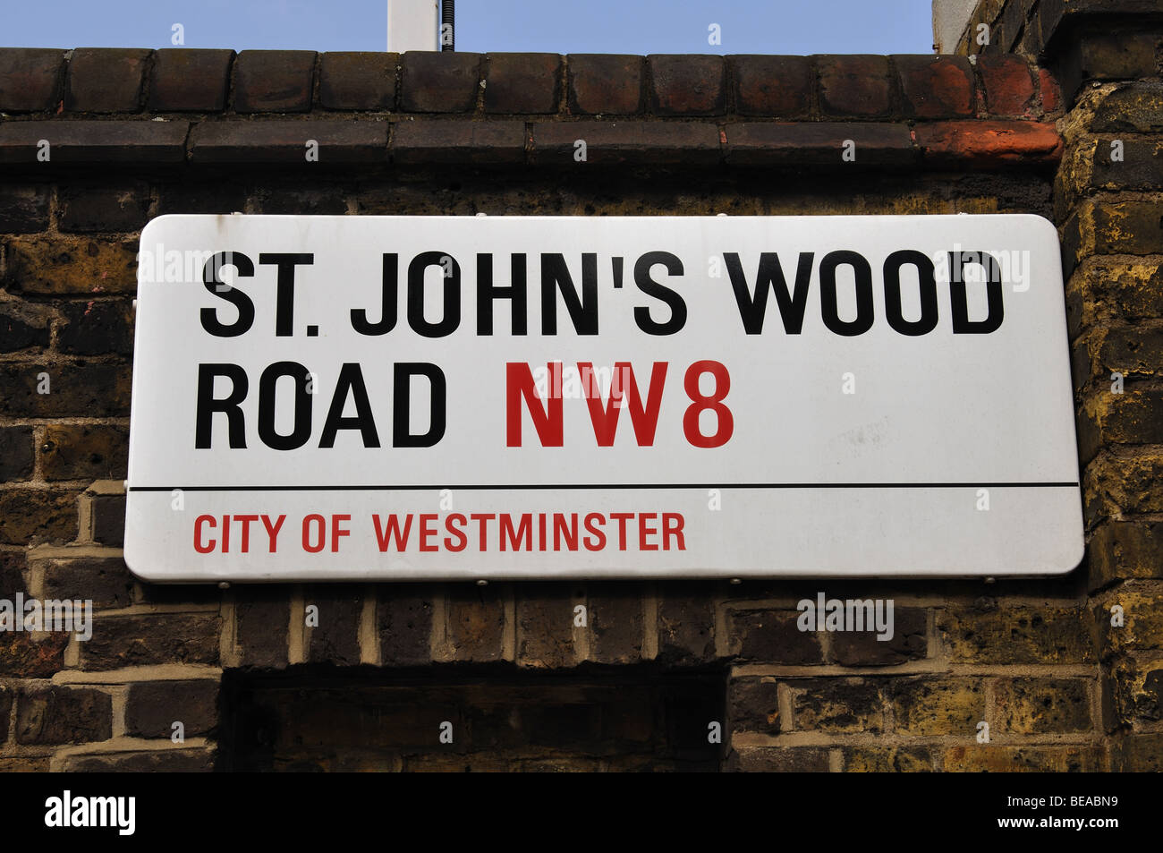 St. John`s Wood Road sign, London, England, UK Stock Photo